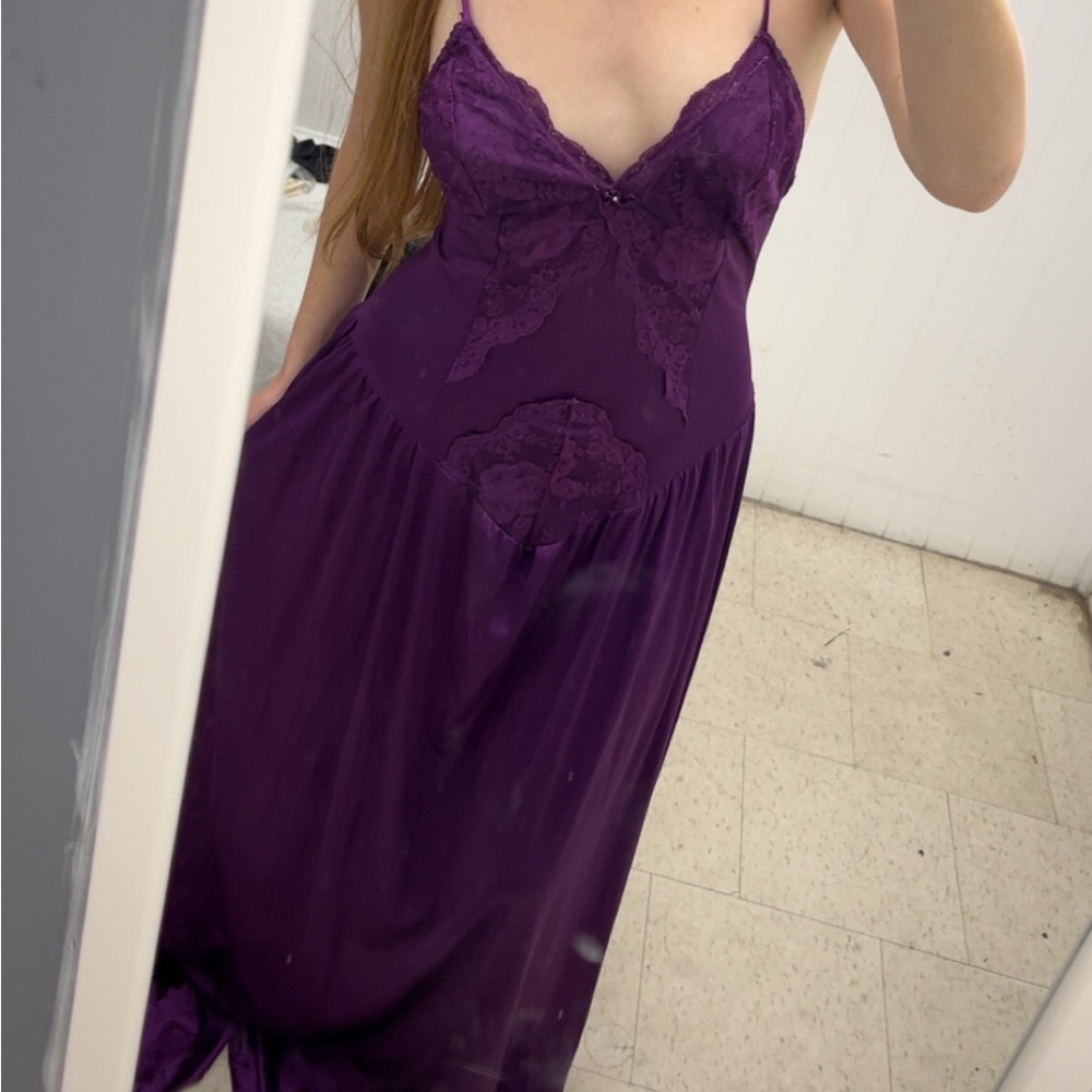 Elegant Purple Lace Nightgown